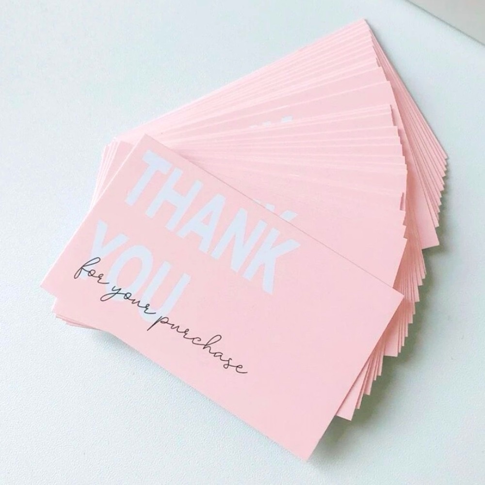 25 PK Pink Thank You for Your Purchase Cards - Picture 3 of 5